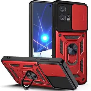 Luxury Rugged 360 Rotation Ring Kickstand Slide Camera Phone Shockproof Phone Caser For Motorola G Play 4G 2024 G 5G