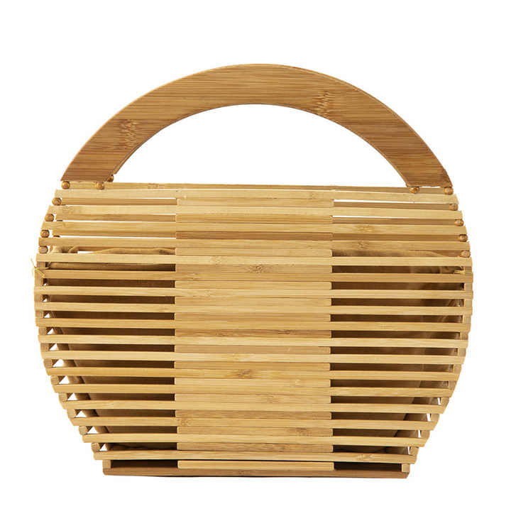 Hand-Woven Bags Bamboo Root Clutch Natural Bamboo Bag Bamboo Handbag