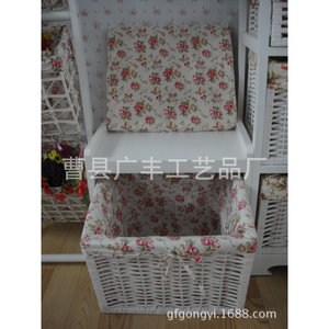 White Solid Wood <b>Shoe</b> <b>Rack</b> With <b>Storage</b> Basket Country Style For Adults - Product Image 3