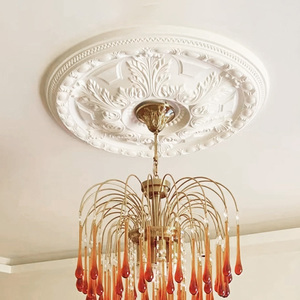 Rose <span class=keywords><strong>de</strong></span> plafond moderne en polyuréthane, légère et facile à installer, plâtre PU pour chambre à coucher et villa - Product Image 6