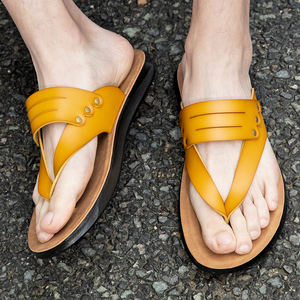 Nouveau Design <span class=keywords><strong>Homme</strong></span> Été Semelle Liège Cuir Claquette Sandale de Plage Tendance Mode Plein Air Grande Taille - Product Image 3