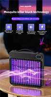 JZ Destructeur d'insectes UV domestique rechargeable USB en ABS, anti-moustiques et attrape-mouches solide 2000V, portée 20-50m