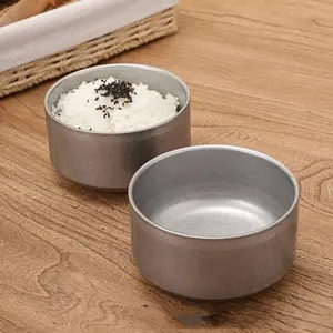 뜨거운 판매 일본 스타일 스테인레스 스틸 레트로 밥 그릇 이중 절연 수프 그릇