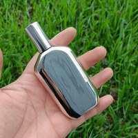 Botol Parfum Isi Ulang 50ml Sampel Gratis, Botol Kaca Pompa Minyak Parfum Mewah Berlapis Perak Elektroplating Bentuk Oblate