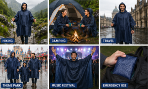 <span class=keywords><strong>Poncho</strong></span> de pluie imperméable en PEVA écologique OEM, léger, réutilisable, avec capuche, pour la randonnée, le camping et les voyages - Product Image 3