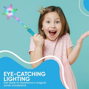 ของเล่นไม้กายสิทธิ์ LED ฉายภาพเกล็ดหิมะ แสงนีออนหลากสี สำหรับงานรับปริญญา วันขอบคุณพระเจ้า คริสต์มาส งานแต่งงาน และงานอีเว้นท์ต่างๆ - Product Image 4