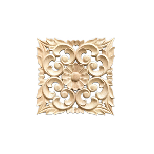 Adornos Decorativos Cuadrados <span class=keywords><strong>de</strong></span> Madera Tallada, Diseño Contemporáneo Ecológico, <span class=keywords><strong>Superficie</strong></span> sin Acabado para Decoración del Hogar - Product Image 6