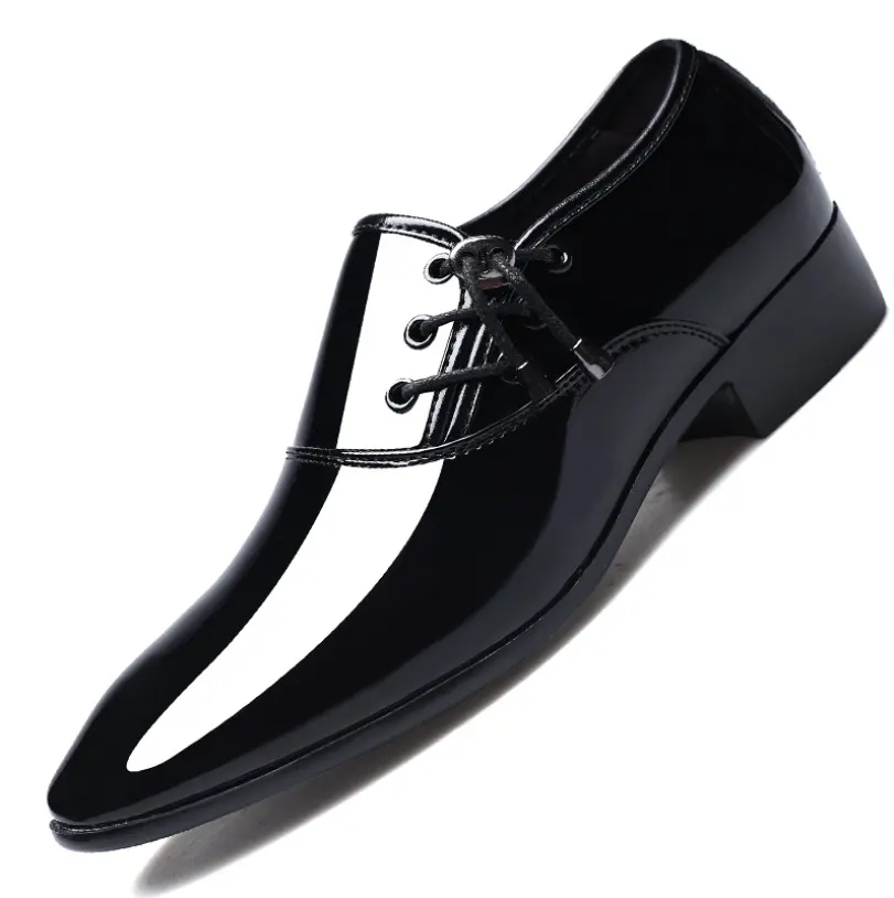 New Leather Shoes Men's Business Dress Shoes Men's Shiny Lacquered Boutique Casual Comfortable Large Size Wedding Shoes