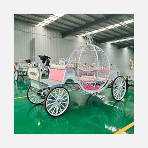 Carruaje de Lujo Eléctrico Modelo Calabaza Real 2025 para Bodas, Carroza de Caballos de 4 Ruedas para Transporte Especial, a la Venta - Product Image 1