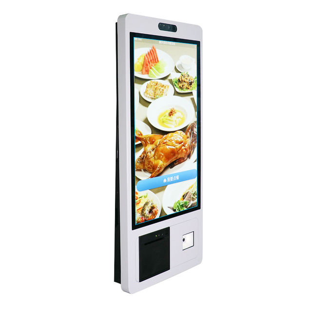 White 15.6 21.5 24 27 Inch Touch Screen Self Service Kiosk for Restaurant