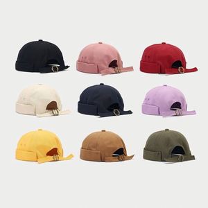 Custom logo Retro Four Seasons Cotton Docker <b>Hats</b> Blank Short Brim Docker <b>Hats</b> - Product Image 3