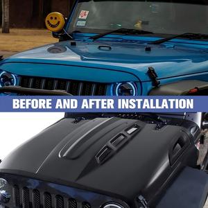 Capot de réduction de chaleur de style <span class=keywords><strong>Avenger</strong></span> pour <span class=keywords><strong>Jeep</strong></span> Wrangler JK JKU Unlimited Rubicon 2007-2017 - Product Image 3