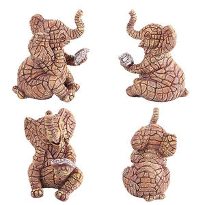 Figurines décoratives Witt en résine peintes à la main, éléphant lisant un livre, pour la maison et le jardin - Product Image 5
