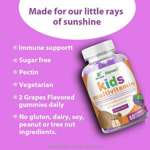 Gomitas Multivitamínicas para Niños con Sabor a Uva, Veganas, Refuerzo Inmunológico, Vitaminas A/C/D/E/K/Bs <span class=keywords><strong>y</strong></span> <span class=keywords><strong>Suplemento</strong></span> de <span class=keywords><strong>Zinc</strong></span> - Product Image 3