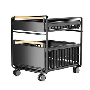 Chariot de rangement portable pour sac à dos, meuble de bureau rectangulaire à roulettes avec roulettes verrouillables pour chambre, salon, bureau - Product Image 2