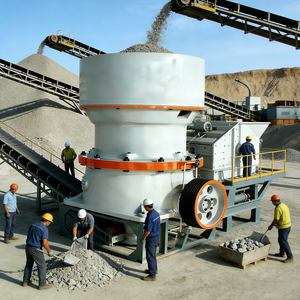 Concasseur à cône hydraulique monocylindre, équipement de construction haute rigidité pour le concassage du quartzite, marque Lian Ying - Product Image 4