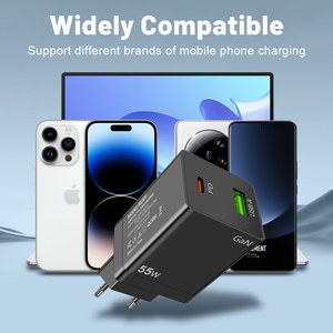อะแดปเตอร์ชาร์จ Gan 55W วัสดุทนไฟ มาตรฐาน US EU AU รองรับ PD USB ชาร์จเร็ว เหมาะสำหรับแล็ปท็อปและโทรศัพท์มือถือ - Product Image 3