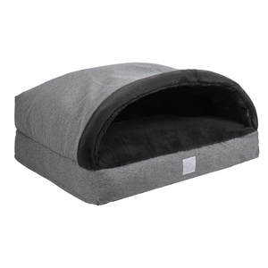 Luxury Dog <strong>Bed</strong> <strong>for</strong> Large Dogs Removable Cover <strong>Rabbit</strong> Fur Round Plaid Design Heavy-Duty Winter Use - Product Image 2