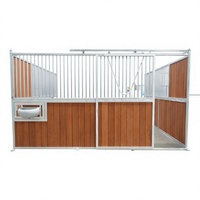 Abri temporaire mobile pour chevaux d'extérieur avec toit et mangeoire, structure en acier galvanisé durable - Tianyun TY-E, tailles personnalisables
