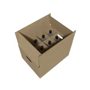 Carton de vin personnalisé de 6 bouteilles boîtes de boissons énergisantes boîte d'emballage de boissons gazeuses avec logo pour l'expédition en divisions