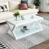 Table basse simple en verre trempé de style européen moderne combinaison de meuble TV pour petit appartement meubles de maison spéciaux
