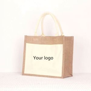 Eco-friendly Personalized <b>Gifts</b> Jute Shopping Bag for Grocery Gym Custom Tote Bag - Product Image 2