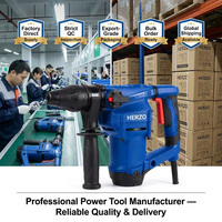 Marteau perforateur rotatif électrique HERZO 1200W 220V, portable pour le bricolage, la découpe du béton et les travaux d'impact