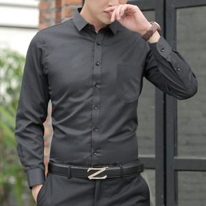 Camisa de <span class=keywords><strong>Trabajo</strong></span> de <span class=keywords><strong>Manga</strong></span> <span class=keywords><strong>Larga</strong></span> para Hombre; Ropa Casual de Negocios para Ir al <span class=keywords><strong>Trabajo</strong></span>; Uniforme Ajustado para Hombres Jóvenes - Product Image 4