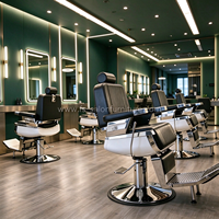 Chaise de barbier de qualité professionnelle, robuste, hydraulique, 360° °   Mobilier de salon pivotant en cuir de qualité supérieure personnalisable
