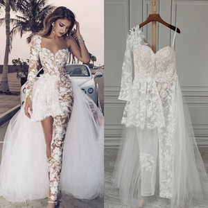 15389 #   Abito <span class=keywords><strong>da</strong></span> <span class=keywords><strong>Sposa</strong></span> Boho con Foto Reali, Monospalla con Applicazioni in Pizzo, Strascico Staccabile, Vestito <span class=keywords><strong>da</strong></span> <span class=keywords><strong>Sposa</strong></span> Sexy - Product Image 1