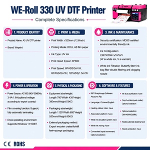 Meilleure imprimante UV DTF A3 avec encre blanche et vernis pour transfert d'autocollants, imprimante UV DTF rouleau à rouleau, livraison mondiale - Product Image 3