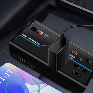 Nouvel onduleur de voiture multifonctionnel 2025 12V/24V 110V/220V 200W avec écran, chargeur rapide QC3.0 <span class=keywords><strong>USB</strong></span>-<span class=keywords><strong>C</strong></span> et <span class=keywords><strong>prise</strong></span> pour téléphone - Product Image 4