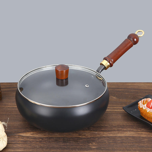 Sartén Wok Grande Profunda Antiadherente de Hierro sin Recubrimiento con Fondo Plano para Saltear, Venta al por Mayor - Product Image 2