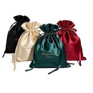 Bolsa de Regalo Personalizada con Cordón, de Satén de Seda, Impresa con Serigrafía, para Joyería, Cosméticos, Maquillaje, Celulares, Zapatos y Embalaje Protector - Product Image 2