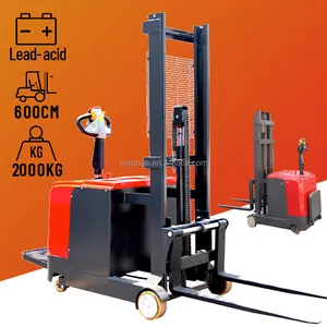 JG Wholesale 1500kg 2000kg Stand On Full Electric Power Truck Forklifk Counterbalance Electric Pallet Stacker