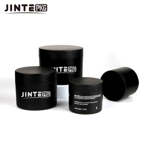 Bocaux personnalisés à double paroi en plastique PP noir mat avec couvercle pour pot de crème cosmétique pour le visage pour les soins de la peau pour hommes 30 50 <span class=keywords><strong>gr</strong></span> - Product Image 1