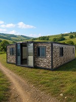 Maison conteneur préfabriquée extensible de 20 pieds, finition bois, petite maison moderne, cabane de jardin, unité de location vacances
