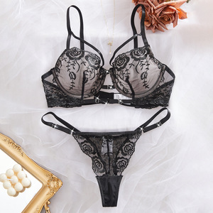 Conjunto de lencería sexy y romántica más vendido de 2026 para mujeres en Europa y América, con gasa, Rosa - Product Image 2