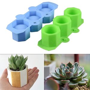 3 Holes Round Geometric Polygonal Concrete Flower Pot Vase Mold candle making <b>kit</b> Concrete candle mold home Decoration - Product Image 3