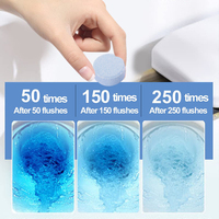 Tablette de nettoyage de cuvette de toilette à film soluble dans l'eau séparé sans phosphore avec logo personnalisé