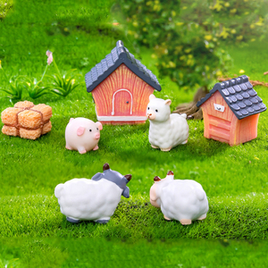 Figuras de Resina en <span class=keywords><strong>Miniatura</strong></span> de <span class=keywords><strong>Ganado</strong></span>, Ovejas y Caballos para Decoración de Paisajes de Granjas, Adornos de Animales Pequeños, Accesorios para Manualidades - Product Image 4