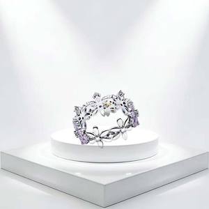 Nuevo <span class=keywords><strong>Anillo</strong></span> de Plata 925 con Diseño de Lazo Azul, Corazón, Flor Morada, Abeja, Espécimen ME, Corona, Rosa y Concha, Joyería Exquisita DIY, Regalo 2026 - Product Image 6