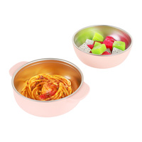 Ensemble de vaisselle pour bébé en silicone et acier inoxydable, impression laser personnalisée incassable, bol en silicone avec assiette