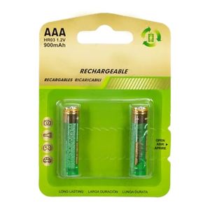 Batteria ricaricabile HR03 (AAA) 900mAh 1.2V, confezione da 2 unità, ideale per dispositivi elettronici e giocattoli. - Product Image 1