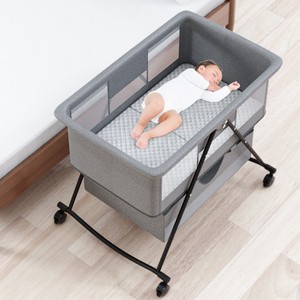 <span class=keywords><strong>Culla</strong></span> Portatile Pieghevole Multifunzionale in Tessuto Peluche per Neonati con Ruote - Product Image 3