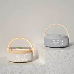 2024 Hot Bán sản phẩm nhà bài hát không dây Bluetooth Speaker với LED ánh sáng thời gian đồng hồ FM Đài phát thanh Đảng karaoke Loa ngoài trời