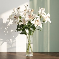 Handgefertigte künstliche Lilienblüten mit echtem Haptik‑Effekt, 84cm langer Stiel, Seidenlilie mit Beschichtung für Dekoration