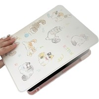 Étui pour iPad Air 4/5/6/7 Pro avec couverture en acrylique, léger, fin, élégant, à lévitation magnétique, rotation coulissante, recharge par stylo, motif chat mignon