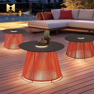 Lampada da <span class=keywords><strong>Tavolo</strong></span> Moderna in <span class=keywords><strong>Rattan</strong></span> con LED, Impermeabile IP65, Alimentata a Energia Solare per Esterni, Patio, Giardino, Cortile - Product Image 5