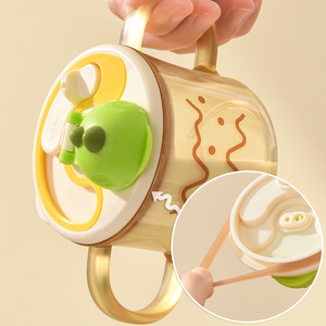 Tasse à lait PPSU pour enfants, grande capacité de 350ml, avec double poignée, avec paille et couvercle, pour bébés de 1 à 2 ans - Product Image 2